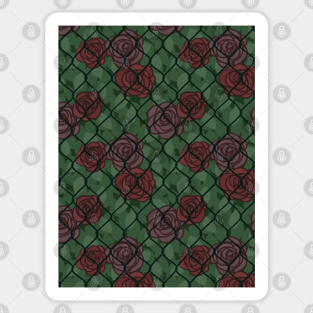 Chain Link Fence (Rosebush) Sticker by inatorinator